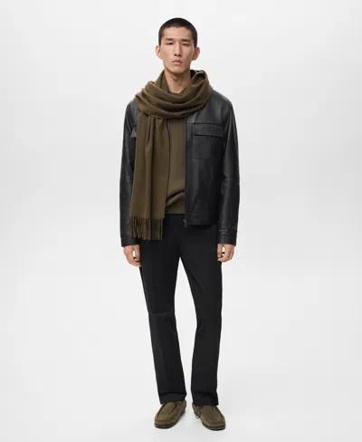 Mango Men's Leather Pockets Jacket In Multi