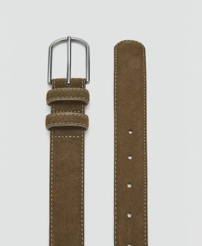 Mango Suede Belt In Brown