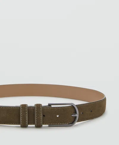 Mango Suede Belt In Brown