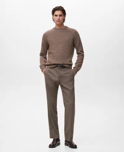 Mango Men's Regular-fit Pleated Pants In Brown