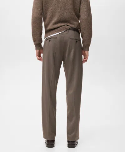 Mango Men's Regular-fit Pleated Pants In Brown