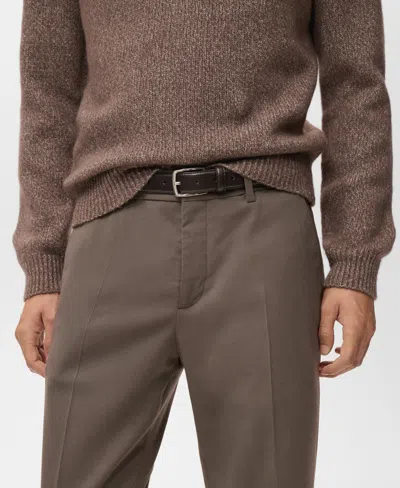 Mango Men's Regular-fit Pleated Pants In Brown