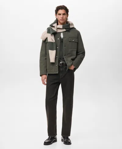 Mango Men's Pockets And Corduroy Collar Jacket In Brown