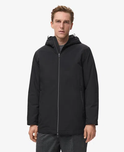 Mango Men's Water-repellent Hooded Parka In Black