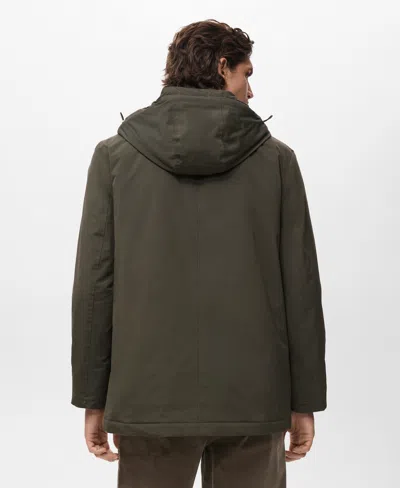 Mango Men's Water-repellent Hooded Parka In Multi
