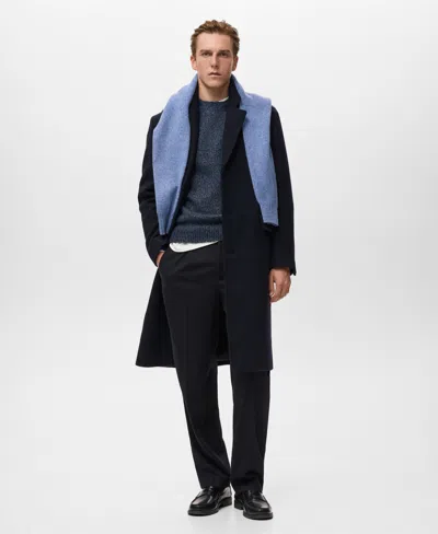 Mango Men's Wool Overcoat In Blue