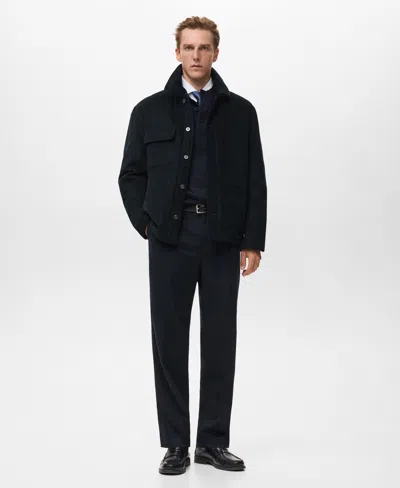 Mango Men's Pockets Corduroy Jacket In Blue