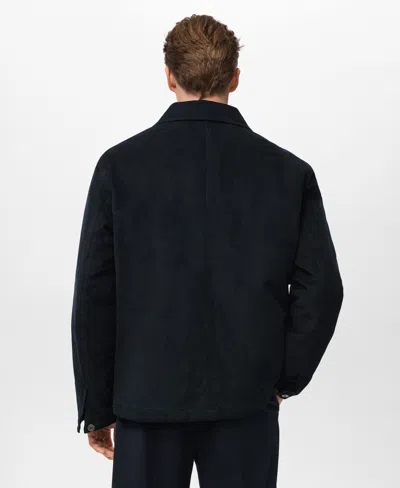 Mango Men's Pockets Corduroy Jacket In Blue