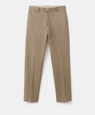 Mango Men's Virgin Wool Pleated Pants In Brown
