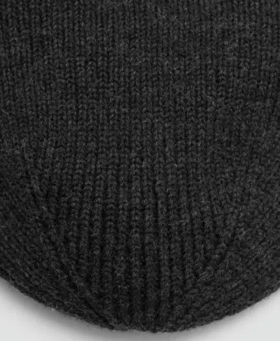 Mango Men's Ribbed Wool Beanie Hat In Gold