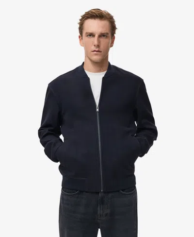 Mango Men's Bomber Zip Sweatshirt In Blue