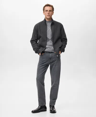 Mango Men's Regular-fit Zipper Jacket In Gray