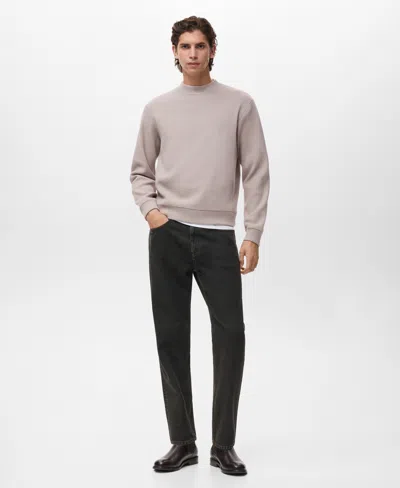 Mango Men's Regular-fit Knitted Sweatshirt In Neutral