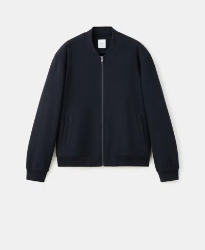 Mango Men's Bomber Zip Sweatshirt In Blue