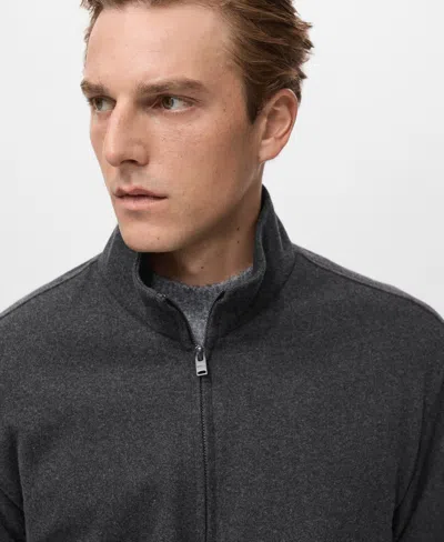 Mango Men's Regular-fit Zipper Jacket In Gray