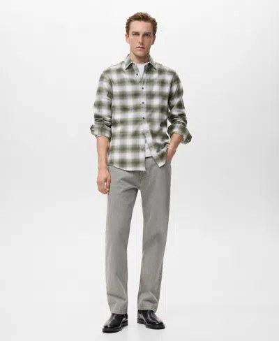 Mango Men's Cotton Flannel Check Overshirt In Animal Print