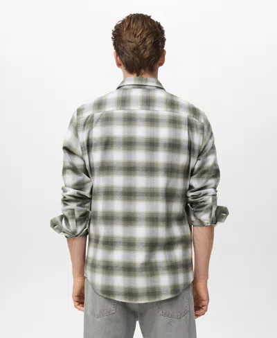 Mango Men's Cotton Flannel Check Overshirt In Animal Print