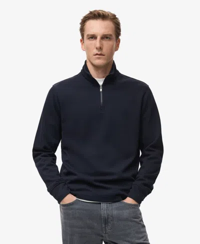 Mango Men's Regular-fit Zip-up Sweatshirt In Blue
