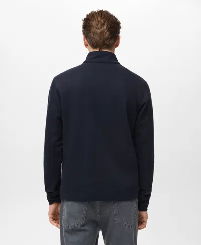 Mango Men's Regular-fit Zip-up Sweatshirt In Blue