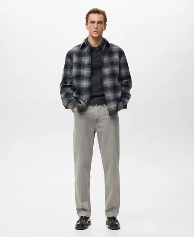 Mango Men's Checked Pocket Jacket In Blue