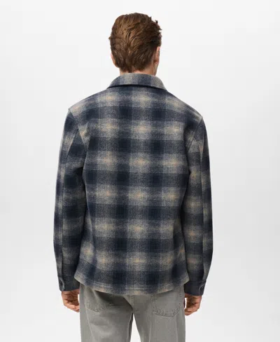 Mango Men's Checked Pocket Jacket In Blue