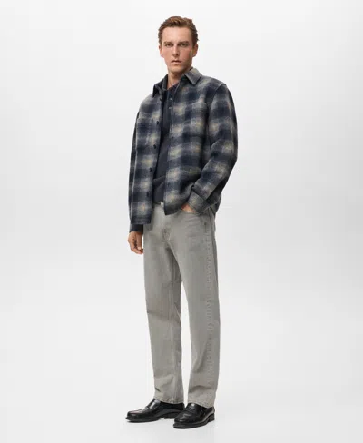 Mango Men's Checked Pocket Jacket In Blue