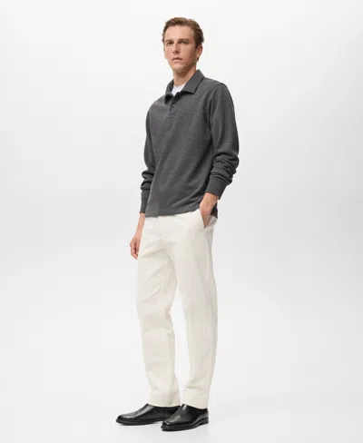 Mango Men's Regular-fit Polo Sweatshirt In Gray