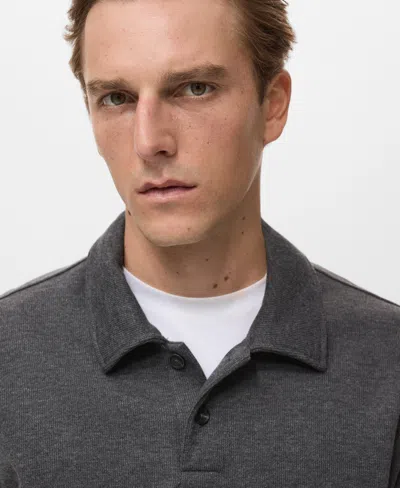 Mango Men's Regular-fit Polo Sweatshirt In Gray