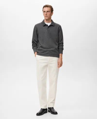 Mango Men's Regular-fit Polo Sweatshirt In Gray