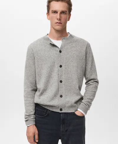 Mango Men's Extra-fine Wool Buttons Cardigan In Gray