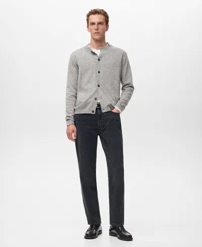 Mango Men's Extra-fine Wool Buttons Cardigan In Gray