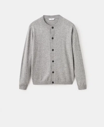 Mango Men's Extra-fine Wool Buttons Cardigan In Gray
