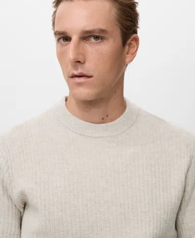 Mango Men's Knitted Ribbed Sweater In Multi