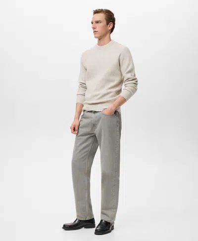 Mango Men's Knitted Ribbed Sweater In Multi