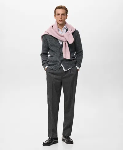 Mango Men's Knitted Button Cardigan In Multi