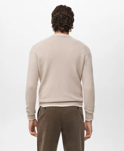 Mango Men's Knitted Wool Blend Sweater In Neutral