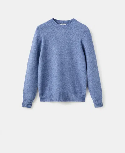 Mango Men's Knitted Wool Blend Sweater In Blue