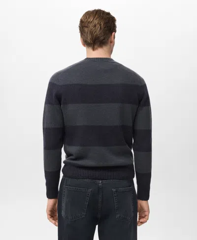 Mango Men's Wool-blend Striped Sweater In Brown