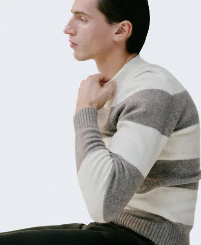 Mango Men's Wool-blend Striped Sweater In Multi