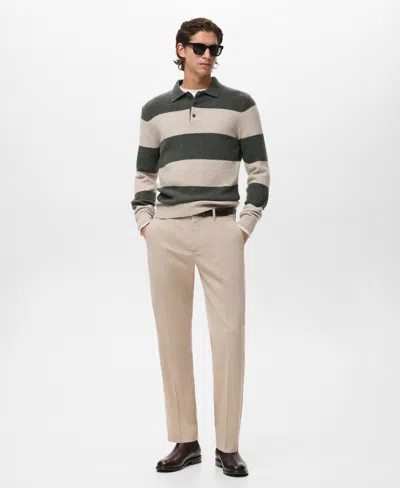 Mango Men's Knitted Wool Blend Polo Sweater In Multi