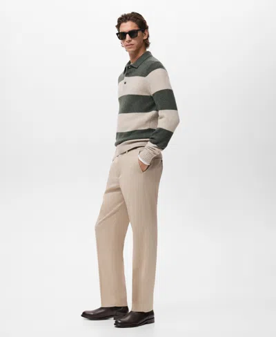 Mango Men's Knitted Wool Blend Polo Sweater In Multi