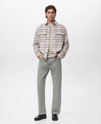 Mango Men's Check Flannel Overshirt In Neutral