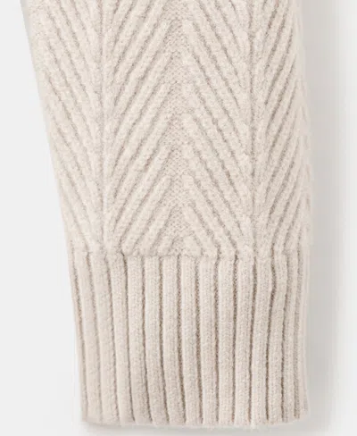 Mango Men's Herringbone Structured Sweater In Brown