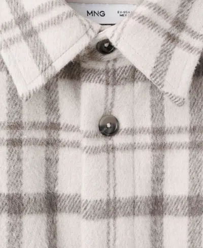 Mango Men's Check Flannel Overshirt In Neutral