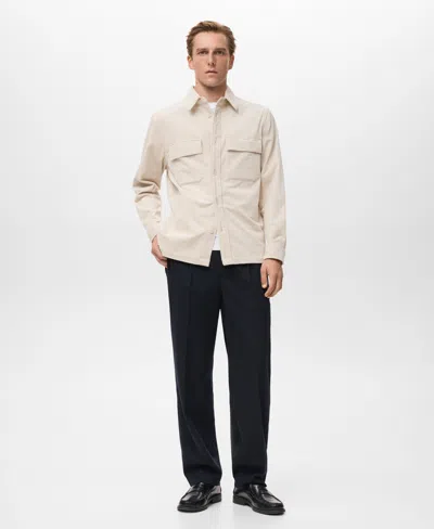 Mango Men's Corduroy Pockets Overshirt In Nude