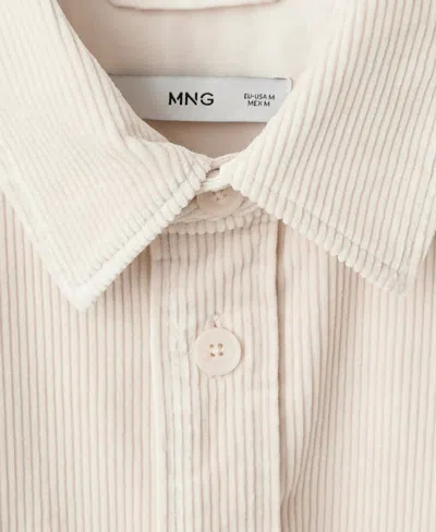 Mango Men's Corduroy Pockets Overshirt In Nude