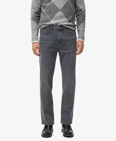 Mango Men's Regular Fit Cotton Jeans In Gray