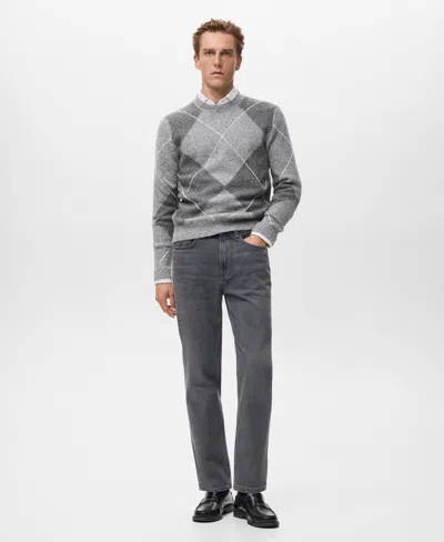 Mango Men's Regular Fit Cotton Jeans In Gray