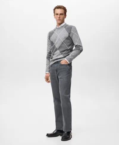 Mango Men's Regular Fit Cotton Jeans In Gray