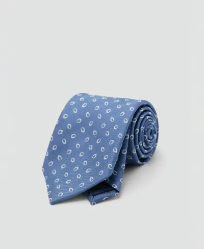 Mango Men's Printed Silk Tie In Blue